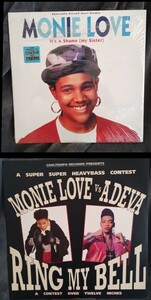 ■Monie Love/It's a Shame□Monie Love vs Adeva/Ring my bell 2枚Set□90s,hiphop,rap,dance,Techno,vinyl,soul music,r＆b,Hype Sticker