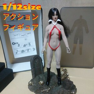 1/12size★ファイセンTBleague製ヴァンピレラVAMPIRELLAシームレスアクションフィギュア素体とジオラマベースのセットです