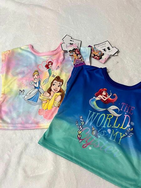 新品　ディズニープリンセス　どっちも前Tシャツ80 アリエル　ラプンツェル　シンデレラ　ベル