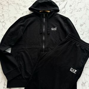 極美品/3Lサイズ◎エンポリオ アルマーニ セットアップ EMPORIO ARMANI ジャージ ジップパーカー EA7ロゴ スウェット ジョガーパンツ XXL