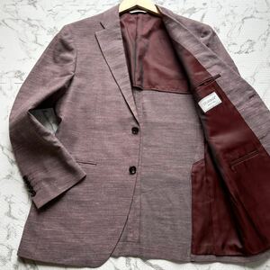  не использовался класс /L соответствует * Durban * иллюзия. высший класс шелк linen*D'URBAN tailored jacket шелк лен summer освежение розовый бордо весна лето сделано в Японии 