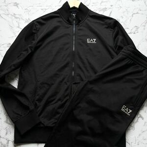 極美品/XLサイズ◎エンポリオ アルマーニ セットアップ EMPORIO ARMANI ジャージ トラックジャケット EA7ロゴ スウェット パンツ ブルゾン