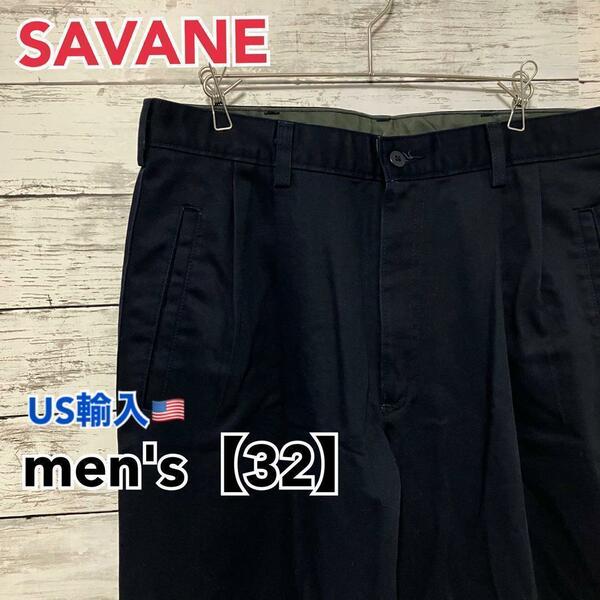 ●C57【US輸入】SAVANE ボトムス/パンツ　ブラック　men's【32】