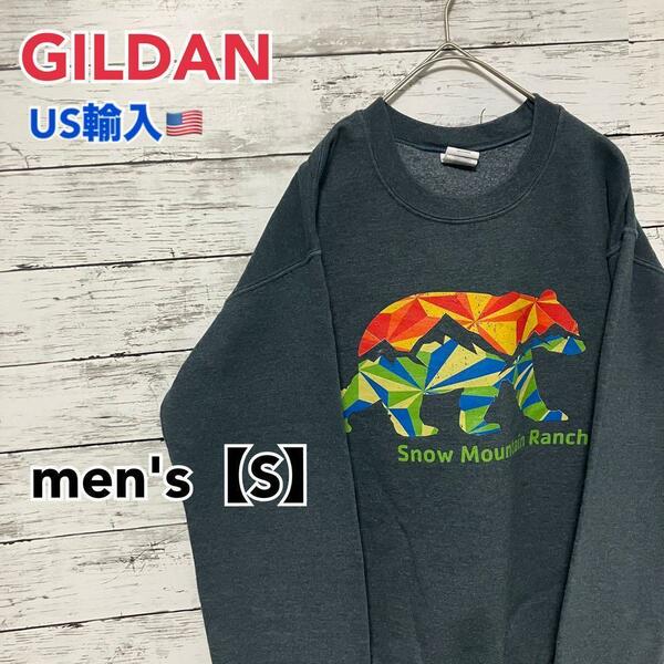 ●F104【US輸入】GILDANスエット（トレーナー） グレー系 メンズ【S】