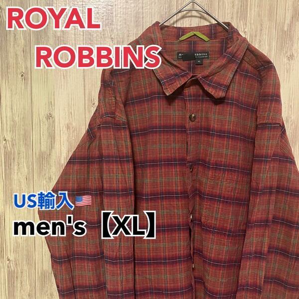 ●B43【US輸入】ROYAL ROBBINS シャツ men's【XL】