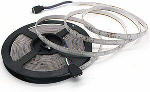 LEDテープ ライト 5m 300連 正面発光 12V 防水 16色 カット可 車 バイク SMD2835 3528 切断可能強力