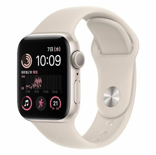 【中古-非常に良い】Apple Watch SE 第2世代 GPS 40mm アルミニウムさケース　スターライトスポーツバンド