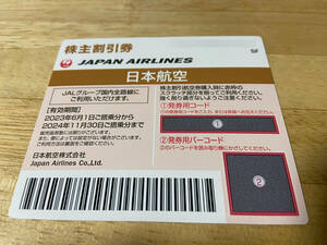 JAL 日本航空 株主優待券 国内 航空券 割引 搭乗期限2024年11月30日まで