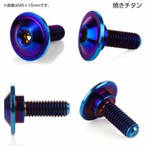 M5×15mm P0.8 円筒部直径8mm 64チタン 段付きフランジボルト トルクス穴 焼きチタン JA1055_画像2