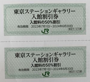 2枚セット 東京ステーションギャラリー・入館割引券JR東日本株主優待券　2024年6月31日まで