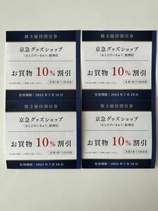 株主優待 2枚　京急株主優待　京急グッズショップ割引券