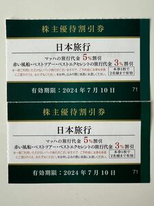 2枚セット　京急株主優待　日本旅行　割引券 有効期限2023年7月10日