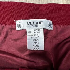 【0455】 CELINE セリーヌ セットアップ ジャケット スカート 赤 レッド レディース 40サイズの画像10