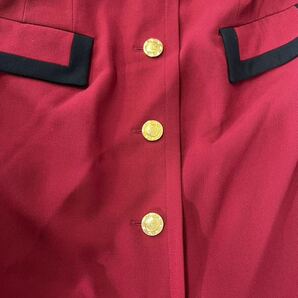 【0455】 CELINE セリーヌ セットアップ ジャケット スカート 赤 レッド レディース 40サイズの画像8