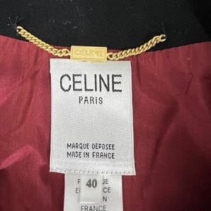 【0455】 CELINE セリーヌ セットアップ ジャケット スカート 赤 レッド レディース 40サイズの画像9