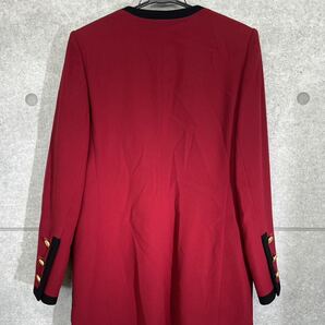 【0455】 CELINE セリーヌ セットアップ ジャケット スカート 赤 レッド レディース 40サイズの画像5