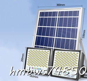 高品質 ソーラーライトLED投光器*2 屋外用ライト 高輝度 照明 防水 街灯 バッテリー残量表示 庭用 ガーデンライト駐車場 5000W-X