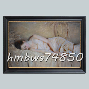 Art hand Auction ☆Beautiful item◆Artwork☆Portrait of a sensual beauty Painting of a beautiful woman Beautiful woman Bedroom Decoration Framed 40cm x 60cm, Artwork, Painting, Portraits