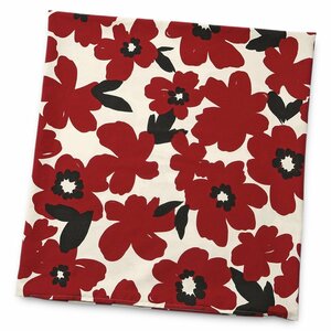 座布団カバー 約63×68cm 綿100％ 日本製 緞子判 アメリ レッド 座ぶとん ざぶとん クッション 花柄 北欧 フラワー 植物 ボタニカル 赤