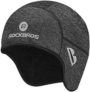 ROCKBROS(ロックブロス)インナーキャップ 冬用 サイクルキャップ 防寒 裏起毛 耳あて メガネ穴付き ヘルメット インナー