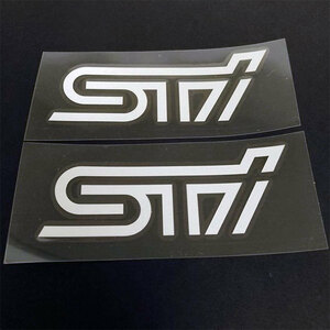 STI 　ステッカー　デカール　シルバーホワイト　２枚セット