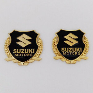 SUZUKI スズキ　エンブレムステッカー　ゴールド　２枚セット