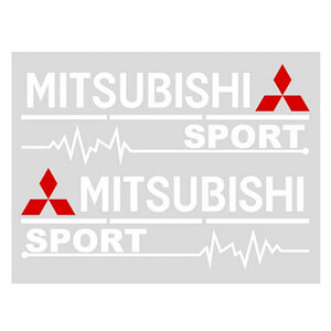 MITSUBISHI Mitsubishi door mirror sticker silver white another VERSION 1 set 