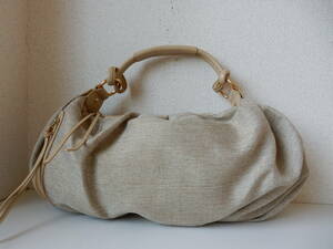 SAZABY( Sazaby )* woven ground handbag lame beige ( metal fittings Gold )