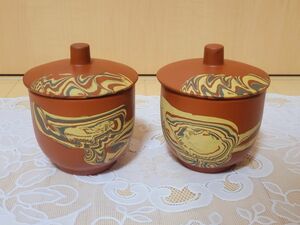 【未使用】茶器 蓋付 湯呑み ペア 陶器
