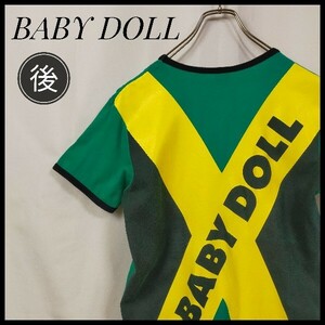 ベビードール　半袖Ｔシャツ　バックプリント　ロゴＴ　ド派手　デカロゴ　刺繍タグ　BABY DOLL　バックロゴ　クルーネック　希少