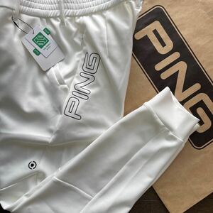  free shipping PING GOLF pin Golf MENS BIG PING standard JOGGER pants . water speed .. Sara elasticity .STRETCH. departure . movement easy cutting White( great special price M) new goods 