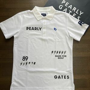 送料無料PEARLY GATESパーリーゲイツ MENS PG Electricポロシャツ鹿の子MESH通気性DRY吸水速乾肌サラSTRETCH White(半額以下6)2try中古品