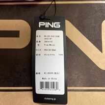 送料無料PING GOLFピンゴルフWOMENS丸文字ロゴスキームキャップ速乾通気性MESH汗止めライナー耳くり型アジャスター調節Pink White新品_画像10