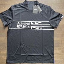 送料無料Admiral GOLFアドミラル MENS BIG UJモックネックシャツRefiver特殊断面吸汗速乾DRY軽量ライト透け防止ECO Black(お買得L)新品_画像1