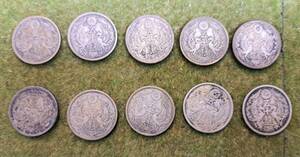 [ silver coin summarize ] small size 50 sen silver coin ( phoenix 50 sen silver coin ) 10 pieces set 