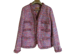 エスカーダ ESCADA スーツ ジャケット スカート ノースリーブ レディース ピンク 総柄 花柄 ニューウール