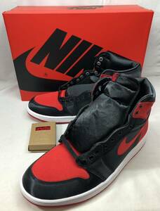 ■未使用 NIKE WMNS AIR JORDAN 1 RETRO HI OG SATIN BRED AJ1 ナイキ エアジョーダン1 サテンブレッド FD4810-061 メンズ28cm ●240504