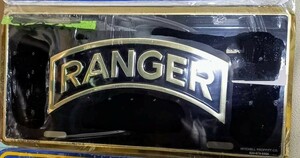 米軍放出品か不明(未使用未開封)レンジャー RANGER エンブレム 金属製プレート 記念品 インテリア