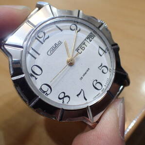 時計店在庫 ソ連製 ◆ デイトクイックチェンジ機能付き 変わりケース 手巻きアンティーク腕時計の画像7