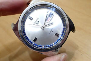 時計店在庫 セイコー/SEIKO5 ◆ 変わり文字盤/ブルーインデックス 6119-8240 自動巻き アンティーク メンズ腕時計