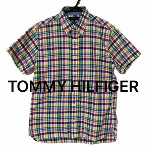 TOMMY HILFIGER コットンボタンダウン半袖シャツ（メンズ Lサイズ）未使用に近い美品