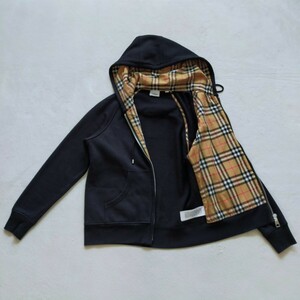 美品　現行タグ　BURBERRY　バーバリー　スウェット　ジップアップパーカー　ノバチェック