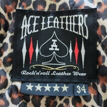 ACE LEATHERS　牛革　ダブル　ライダースジャケット　レザージャケット　カウハイド　ブラック　黒　エースレザーズ_画像9