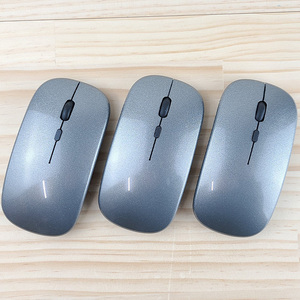 ワイヤレスマウス 3個セット USBレシーバー Bluetooth パソコン コンパクト 薄型 軽量 静音設計 充電式 携帯に便利 USB グレー