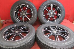 【YS363】スタッドレス 4本*STRANGER 17×7Ｊ 5穴 PCD 114.3 +48 225/65R17 ダンロップ WINTER MAXX SJ8 送料無料エクストレイル CX-5等