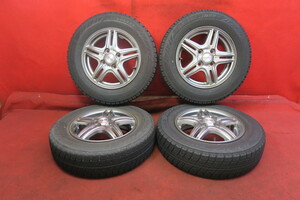 【YS248】スタッドレス4本*WAREN 13×4.00B 4穴 PCD 100 +43 145/80R13 ブリジストン BLIZZAK REVO 2 送料無料