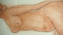 「真作」彫刻家 木内克 紙 鉛筆　パステル 1963年 サイン,年記有 段ボール箱　額装　激希　絵画　デッサン　裸婦　婦人_画像10