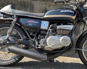 プリティー SUZUKI GT380 太鼓管 マフラー ブラック