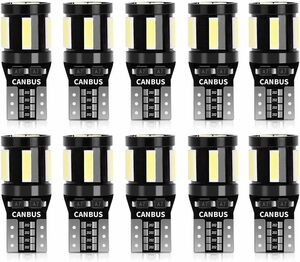 SUPAREE T10 LED 爆光 ホワイト ポジションランプ 10個 キャンセラー内蔵 10連SMDLED素子 30000時間