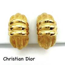 Christian Dior｜クリスチャンディオール イヤリング【アクティ】ハーフフープ ゴールドカラー ヴィンテージ アクセサリー ブランド a554et_画像1